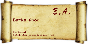 Barka Abod névjegykártya